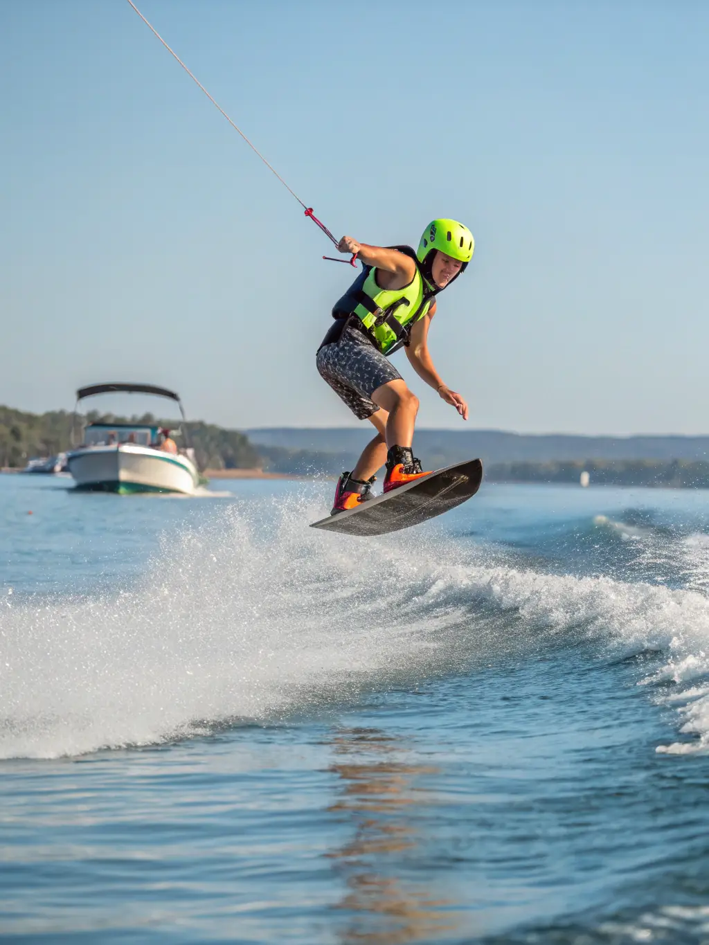 An image of a kneeboarder smoothly navigating the water, demonstrating the accessibility and enjoyment of kneeboarding at FSNC.